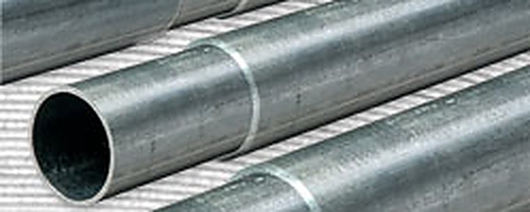 Galvanized round tubing with swaged ends for telescoping connection