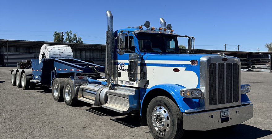 LP Tube tractor and trailer loaded for delivery at the Stanfield facility